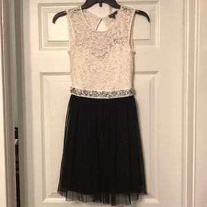 NWT Lily Rose Shimmering Black and White Dress